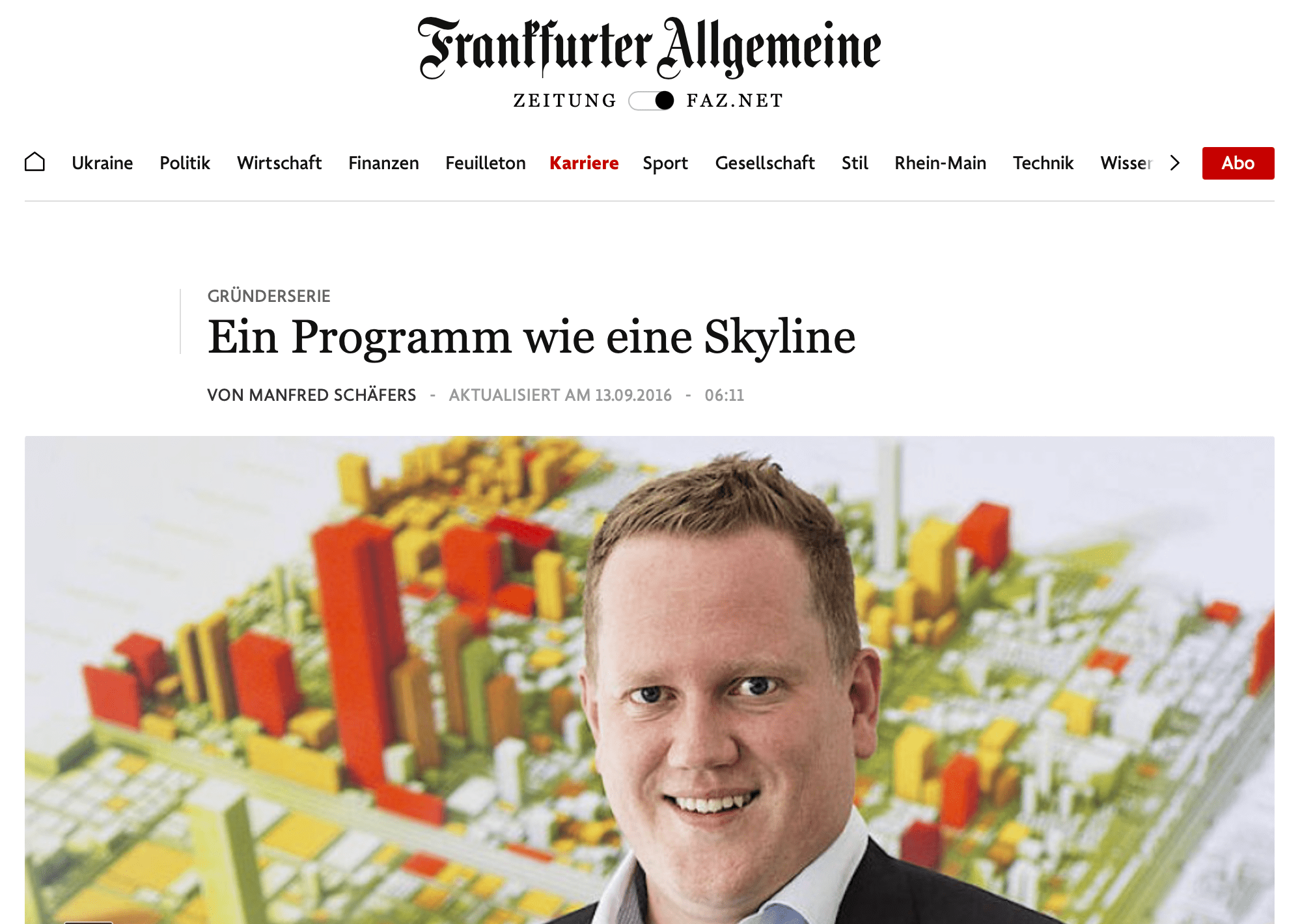 Frankfurter Allgemeine Ein Programm wie eine Skyline - Marc Hildebrandt